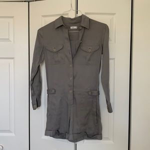 Gray Long Sleeve Vince Romper
